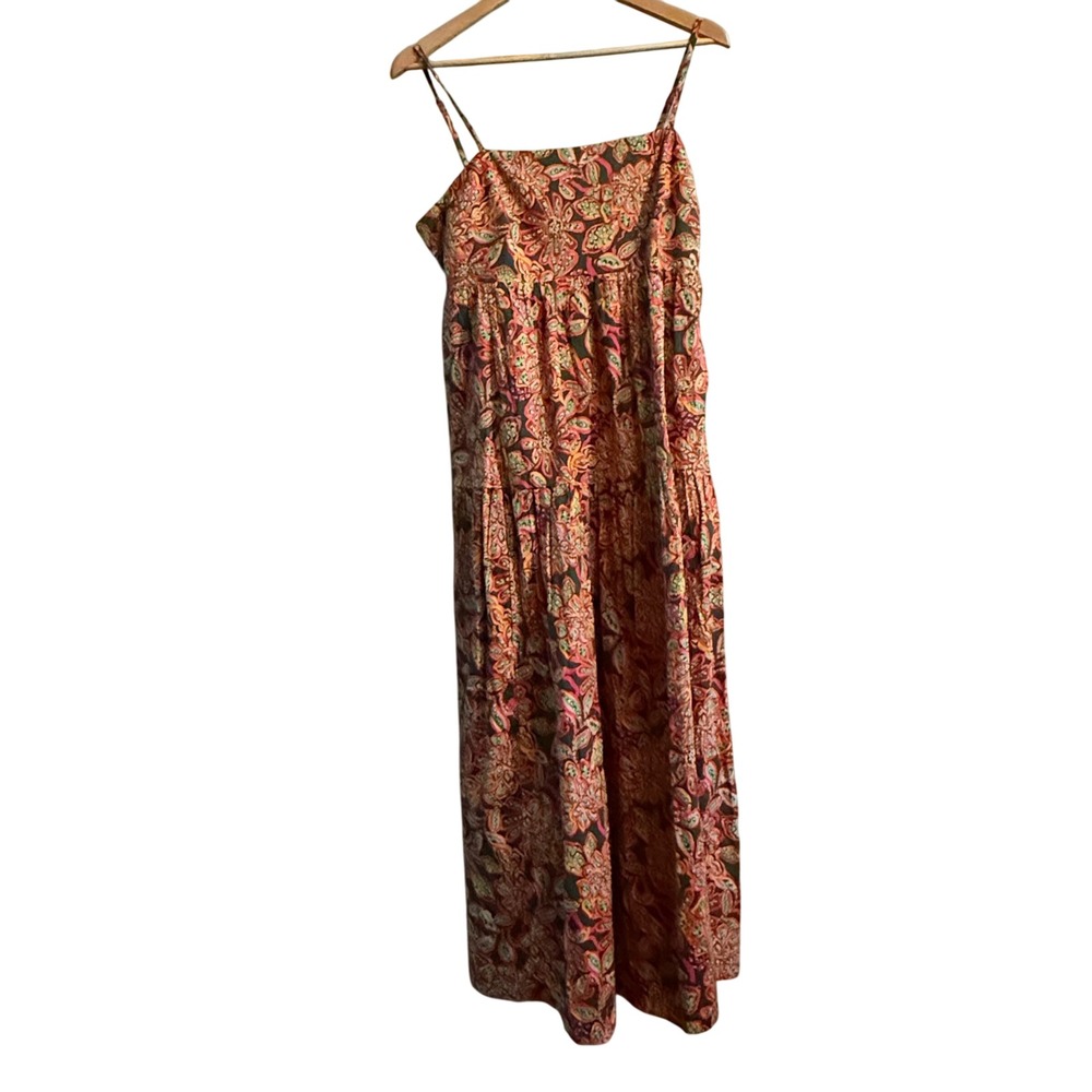 JCrew Re-Imagined Womens Size 8 Floral Paisley Print Maxi Dress Pockets Lined
